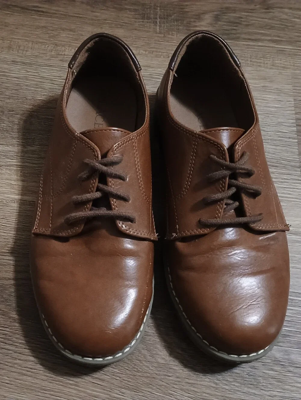 The Children’s Place Boys Brown Lace-Up Dress Shoes Size 6